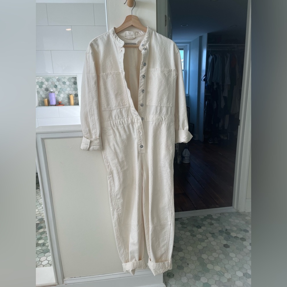 Everlane White Canvas Jumpsuit XS